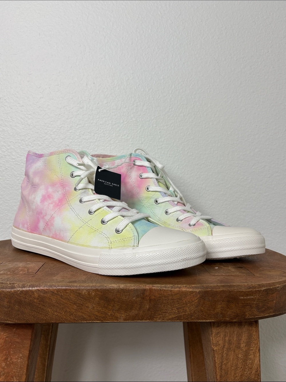 American Eagle Outfitters Pastel Pink, Yellow, Green & Blue High-Top Sneakers